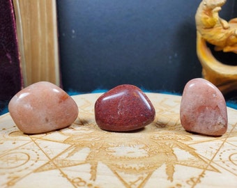 Red Quartz Tumble Crystal Strawberry Quartz Polished Yellow Quartz Small Pocket Rock Wrappable Jewelry Stone Red Aventurine