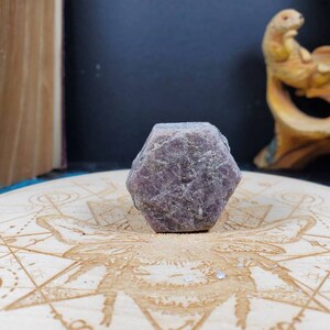 Record Keeper Ruby Hexagonal Etched Crystal- Raw Crystal Stone of Abundance- South India image 2