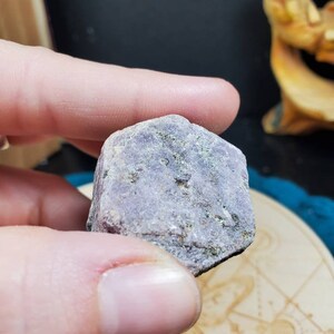 Record Keeper Ruby Hexagonal Etched Crystal- Raw Crystal Stone of Abundance- South India image 5