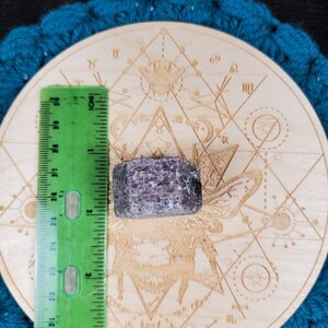 Record Keeper Ruby Hexagonal Etched Crystal- Raw Crystal Stone of Abundance- South India image 9