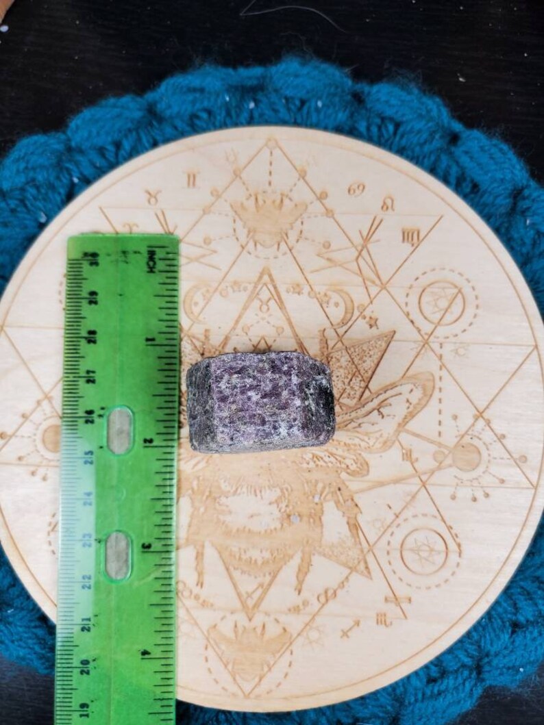 Record Keeper Ruby Hexagonal Etched Crystal- Raw Crystal Stone of Abundance- South India image 9