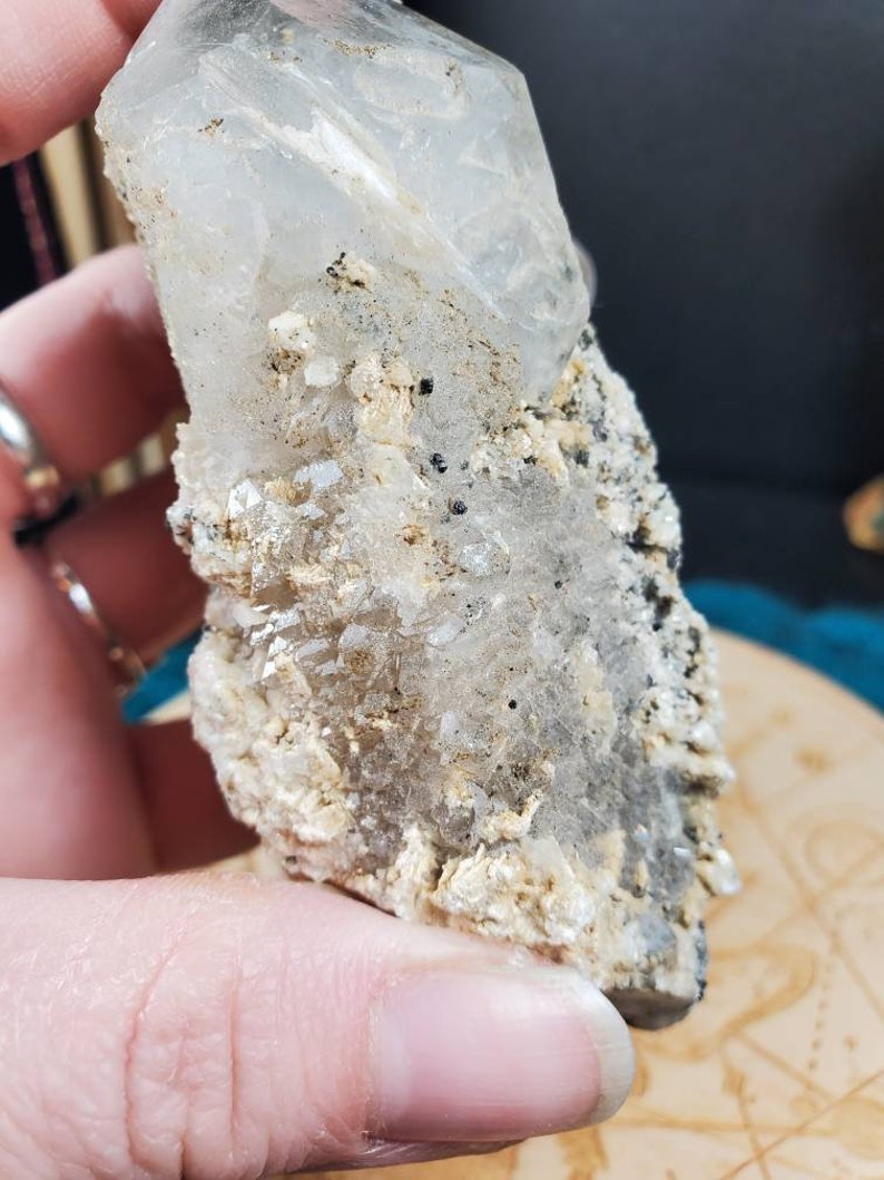 Large Inner Mongolian Elestial Quartz Dolomite Hematite Coated Terminated Natural Crystal Unpolished Pineapple Quartz Cluster