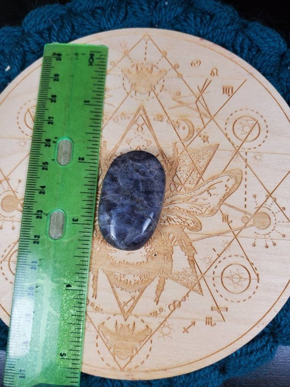 Iolite Palm Stone Blue Violet Crystal Polished Worry Stone Lightly