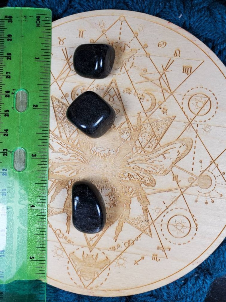 3pc Silver Sheen Obsidian Tumble Black Obsidian Pocket Stone Shimmer Silver Schiller Polished Pebble Wrappable