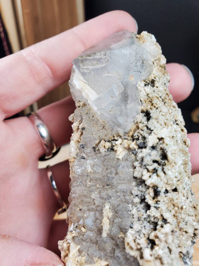 Large Inner Mongolian Elestial Quartz Dolomite Hematite Coated Terminated Natural Crystal Unpolished Pineapple Quartz Cluster