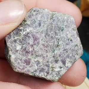 Record Keeper Ruby Hexagonal Etched Crystal- Raw Crystal Stone of Abundance- South India image 4