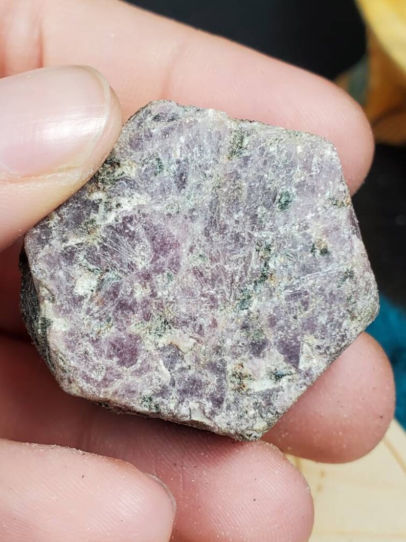 Record Keeper Ruby Hexagonal Etched Crystal- Raw Crystal Stone of Abundance- South India image 4