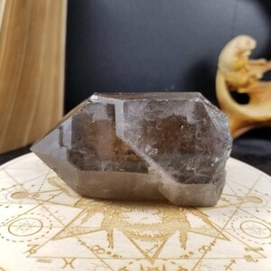 XL Golden Rutilated Smoky Quartz Point Terminated Point Pale Smoky Quartz Golden Rutile Unique Formation Rainbows