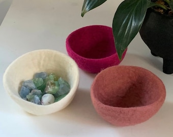 Felt Multipurpose Bowl | Handmade, pure wool small felt bowl | 9 colours