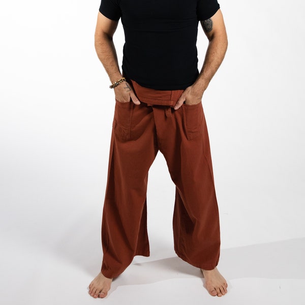 Cotton Fisherman pants for Men | Earthy low impact dyed cotton fisherman pants
