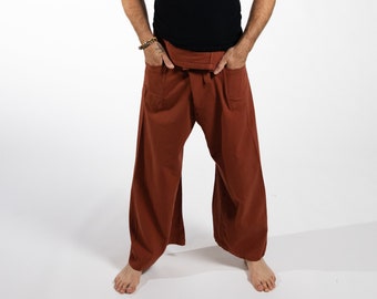 Lino Pescadores pantalones lino wrap pantalones Thai pescador pantalones de un tamano pantalones de lino suelto yoga pantalones Etsy Espana