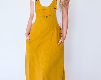 Dungaree Dress Ethically Made Overall Dress 5 COLOURS Low Impact Dyes Etsy
