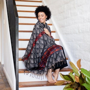 Tibetan Throw Rug | Super soft patterned travel rug