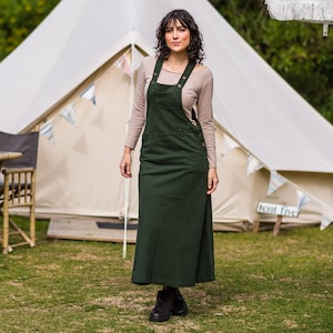Cotton Overall Maxi Dress / Dungaree Maxi Dress - 5 COLOURS