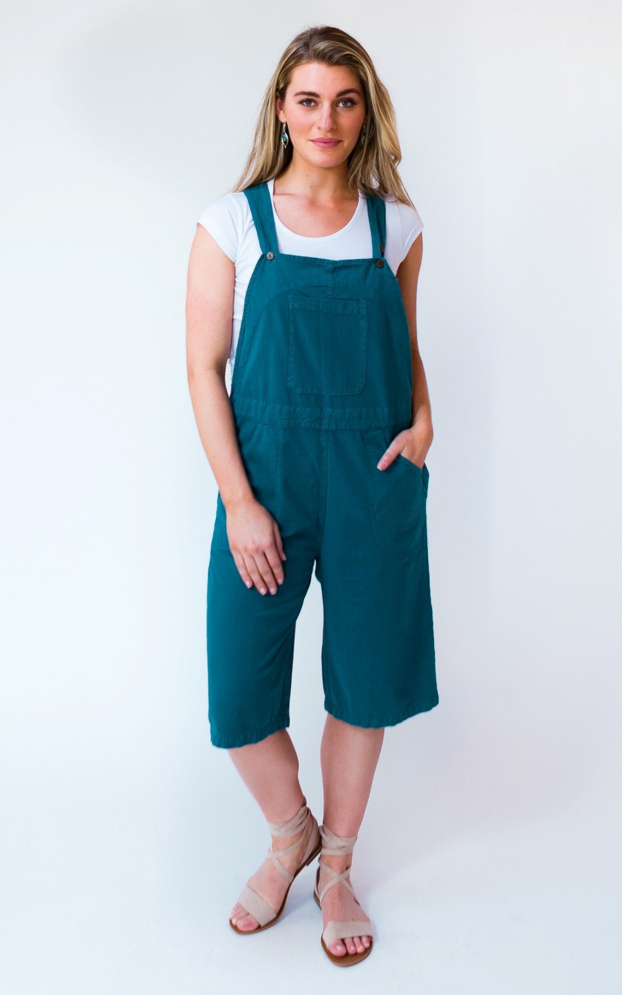 Cotton Three Quarter Overalls Dungarees 4 colour options Etsy
