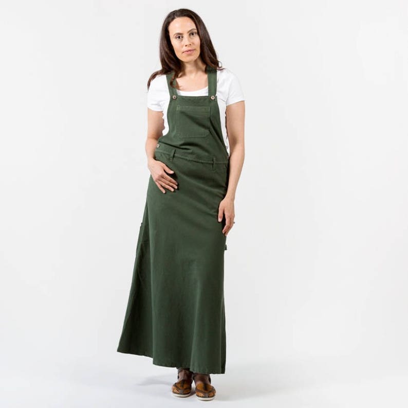 100% Cotton Overall Maxi Dress / Dungaree Maxi Dress 4 | Etsy