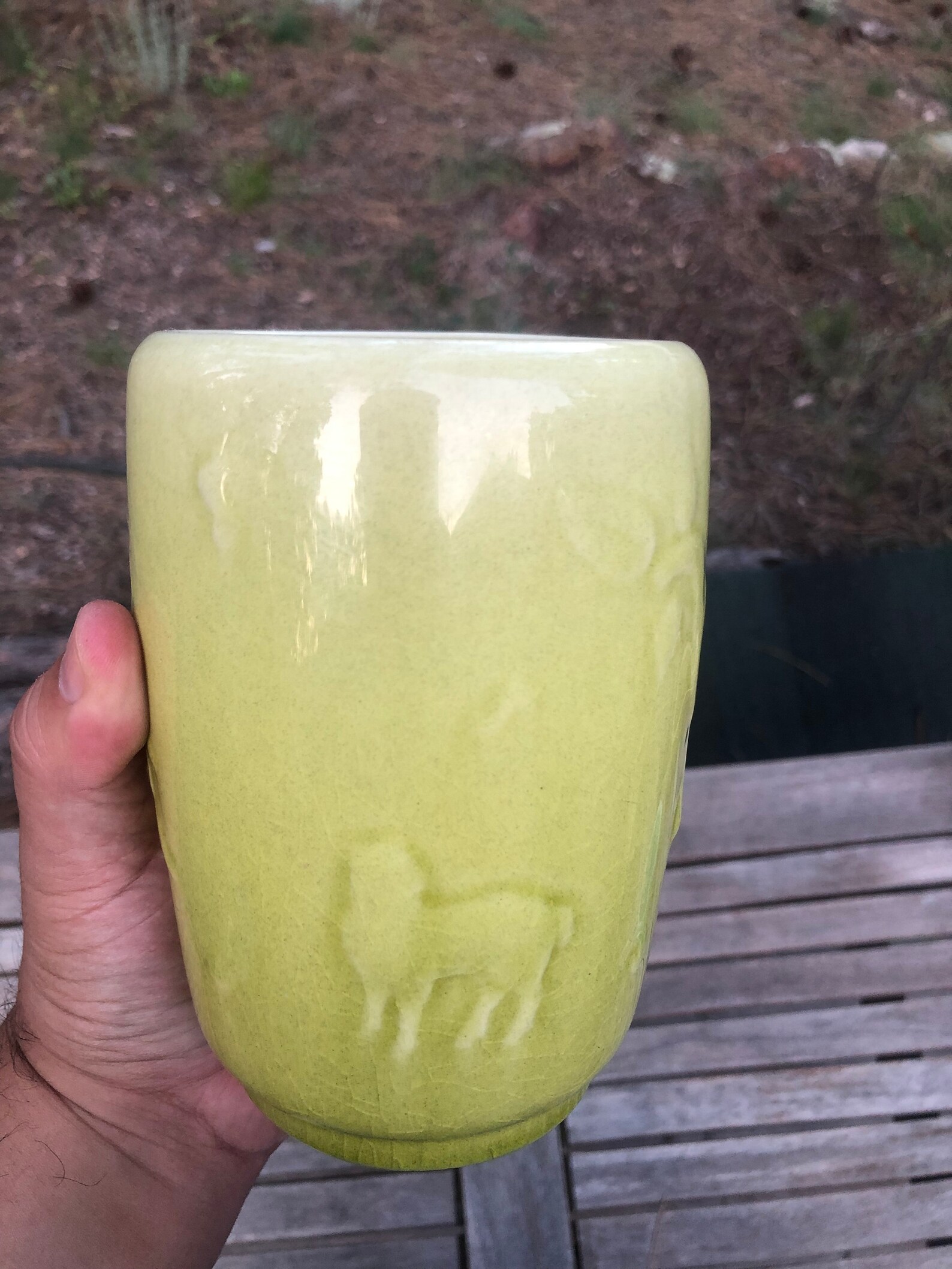 Vintage Rookwood Pottery Horn Player Herding Sheep Green Vase Etsy