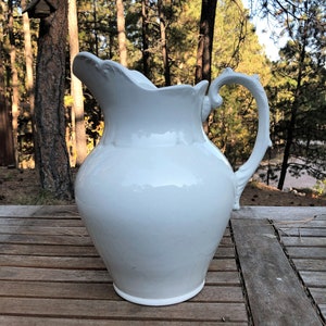 White Antique Water Pitcher by East Liverpool Potteries circa 1901