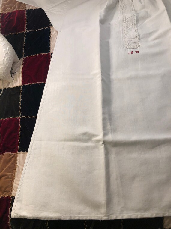 Antique French Linen Nightgown/Smock - image 2