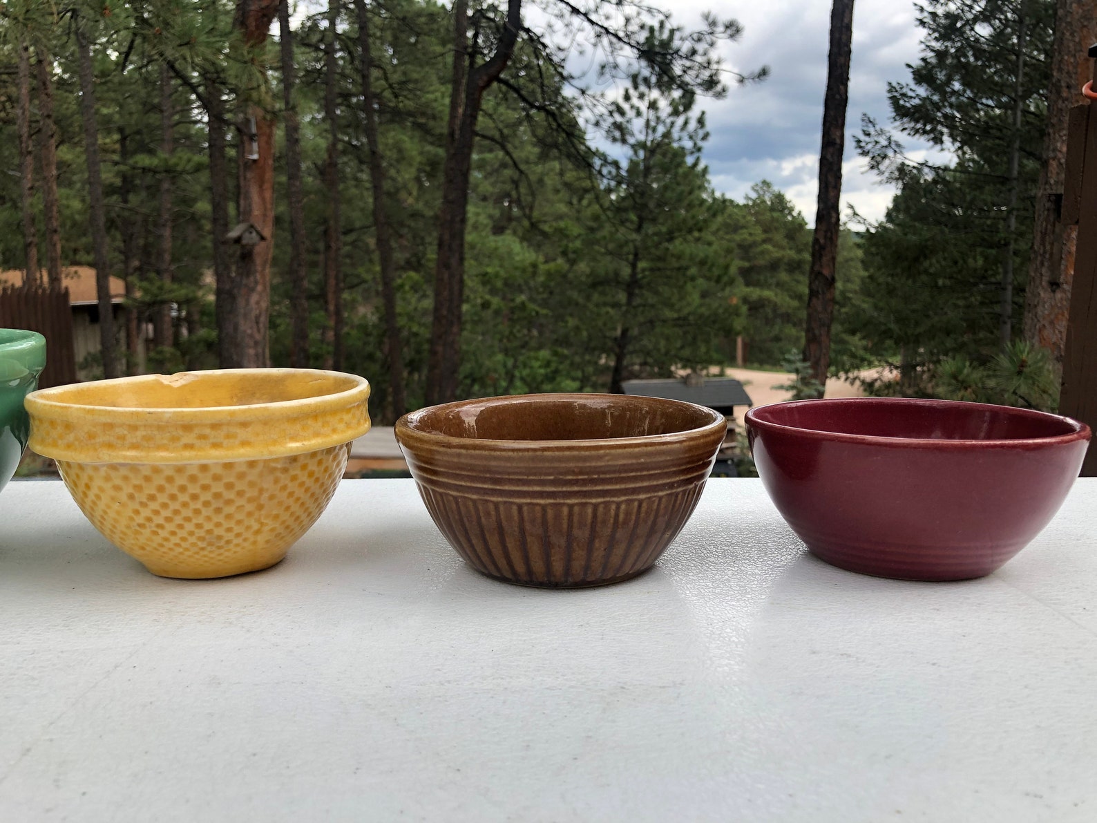 Antique Stoneware Mixing Bowls Set of 5 Altogether Farmhouse Etsy