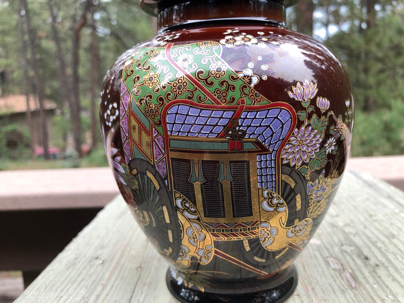 Vintage Japanese Kutani Ware Vase With Lid Vintage Japanese Etsy
