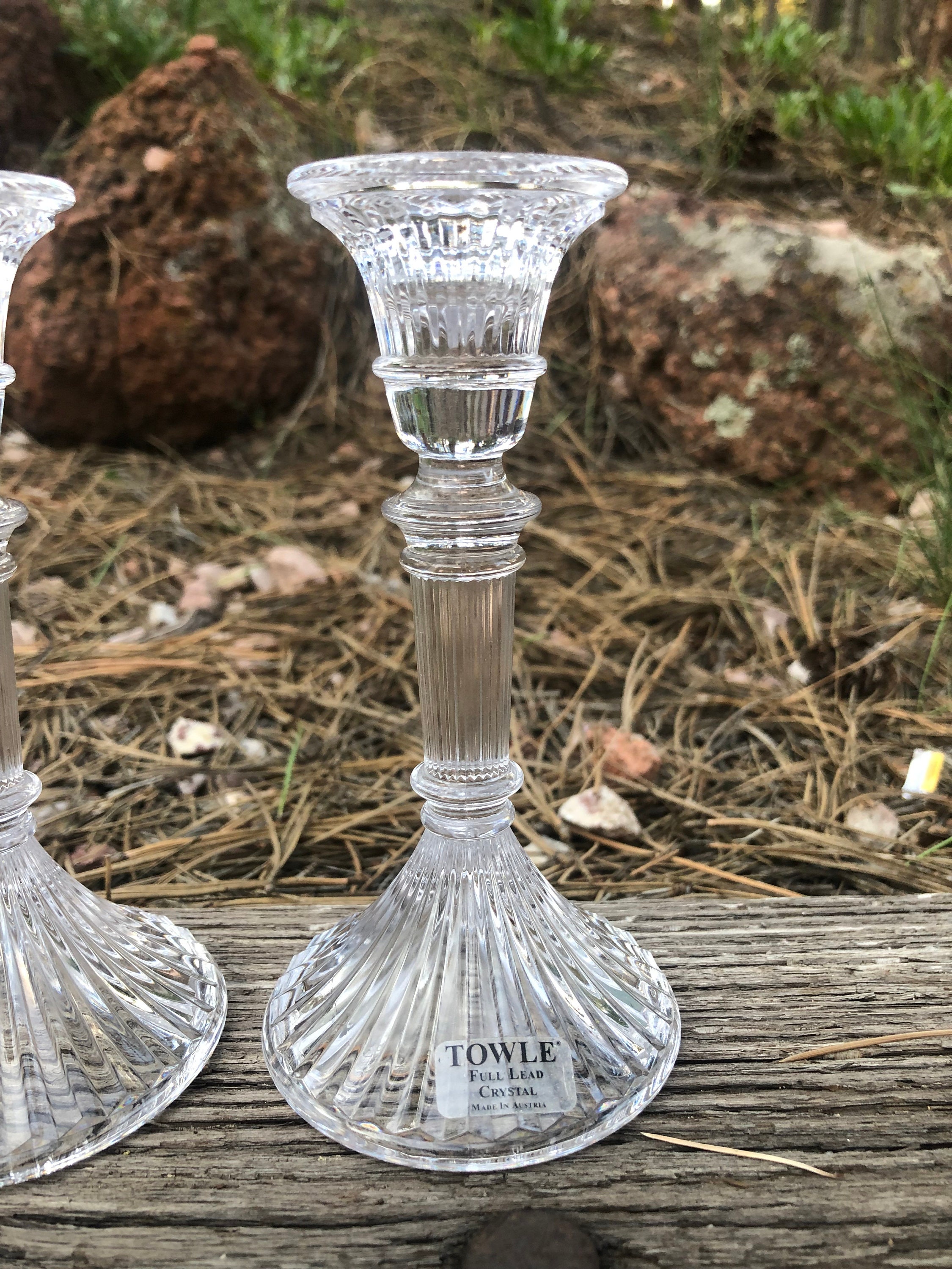 Vintage Towle Full Lead Crystal Candlesticks. Etsy
