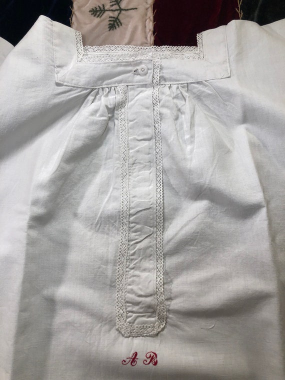 Antique French Linen Nightgown/Smock - image 7