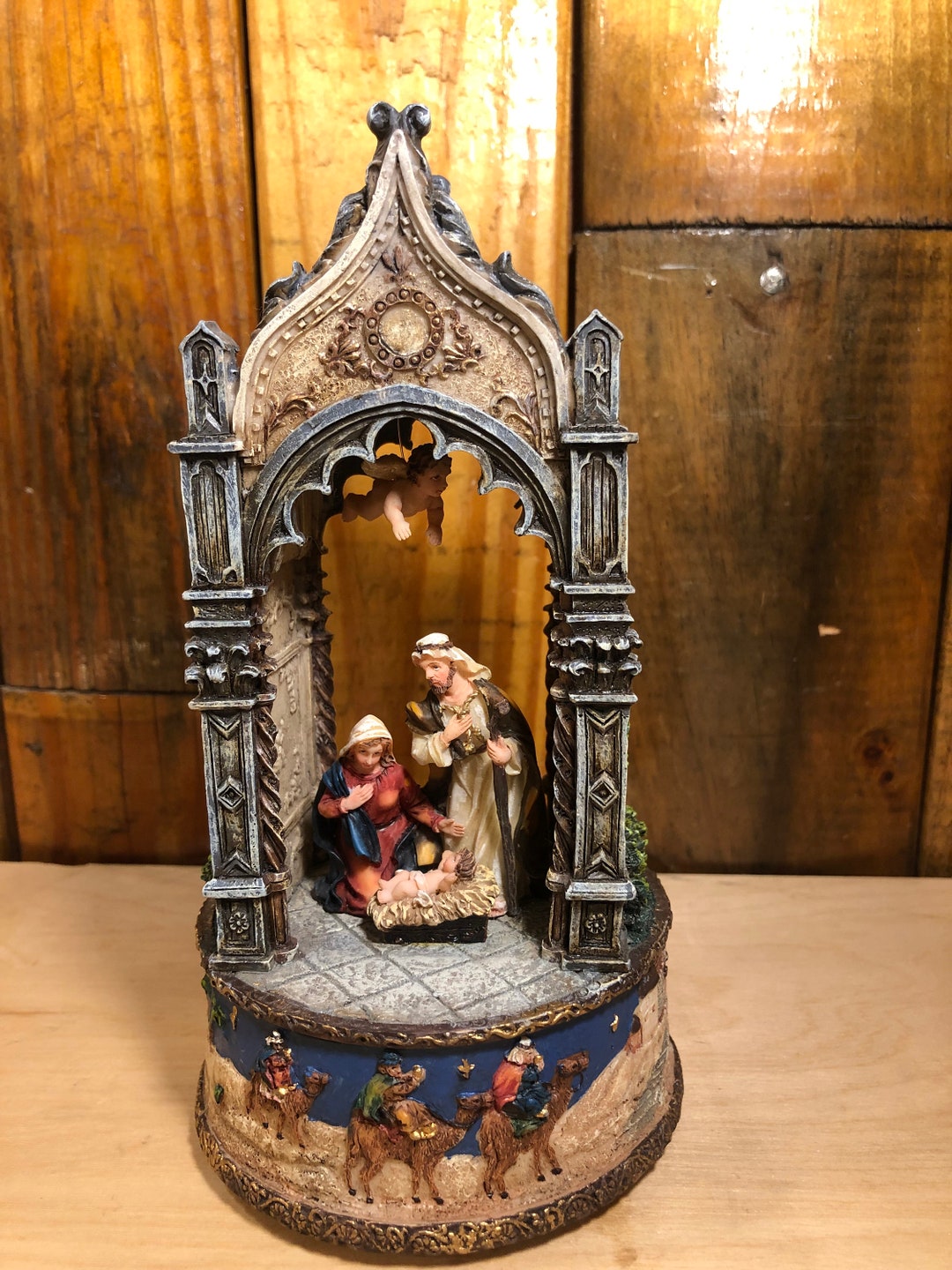 Vintage Enesco Nativity Scene Music Box Etsy