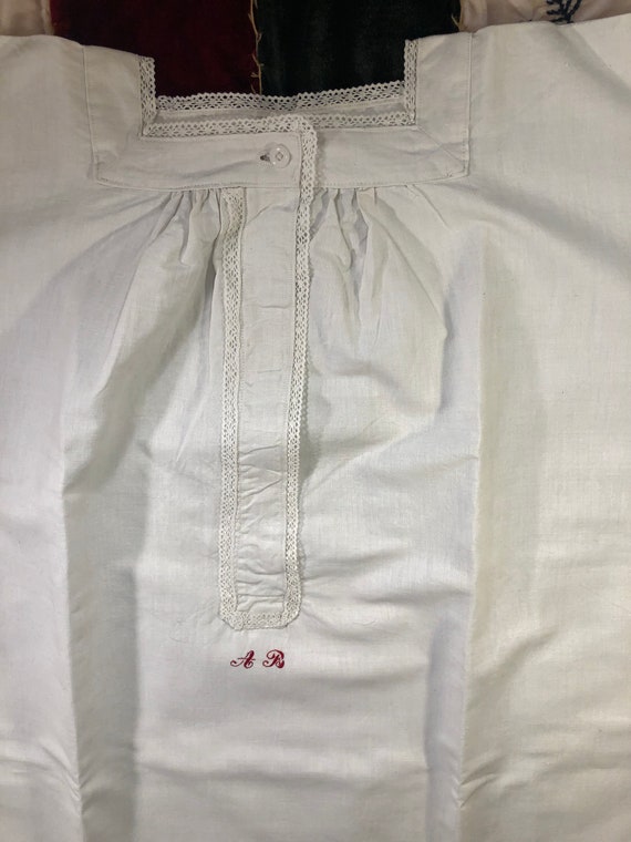 Antique French Linen Nightgown/Smock - image 5