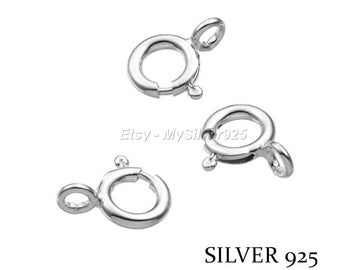 7mm - 1, 10 or 100 Silver Spring Clasps 925 - Degressive Rate