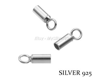 2mm - 2, 10 or 100 Silver Sticking Tips 925 for 2mm Cord - Degressive Rate