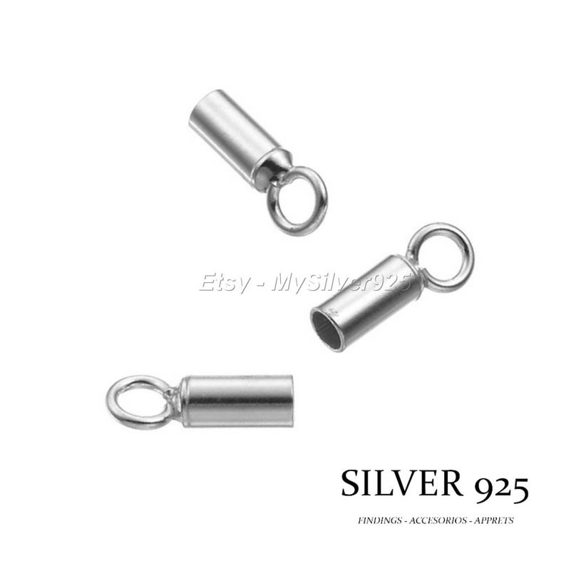 2mm 2, 10 ou 100 Embouts à Coller en Argent 925 pour cordon 2mm Tarif Dégressif image 1