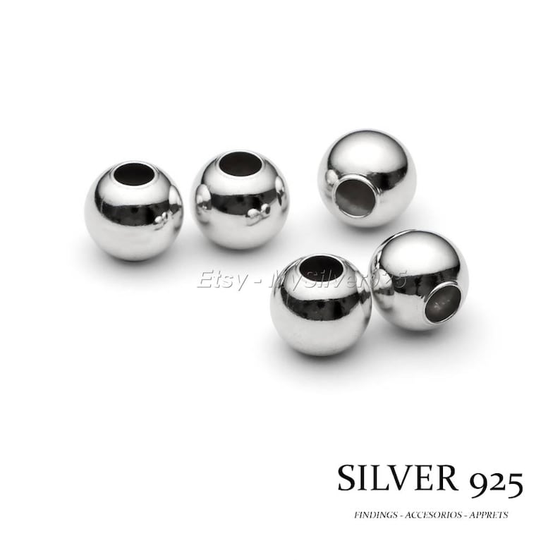 4mm Decreasing Rate 10, 100 or 500 Silver Pearls 925 image 1