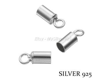 3mm - 2, 10 or 100 Glue Tips in Silver 925 for cord 3mm - Decreasing rate