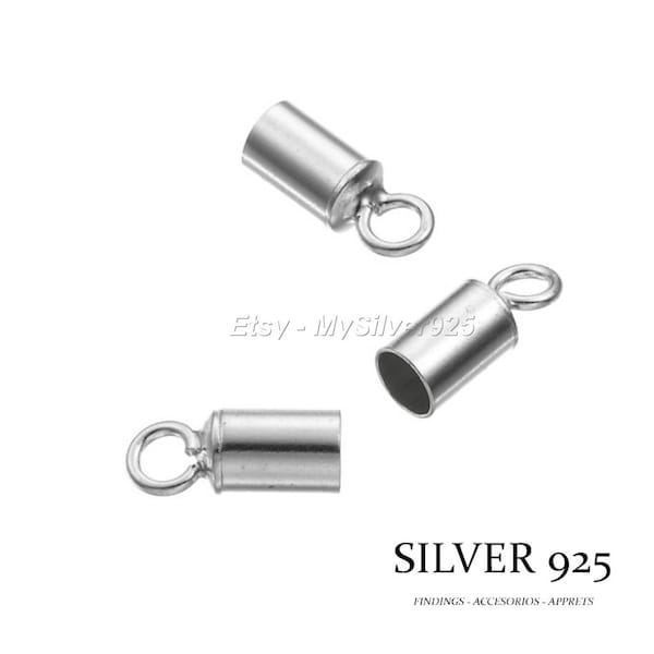 3mm - 2, 10 ou 100 Embouts à Coller en Argent 925 pour cordon 3mm - Tarif Dégressif