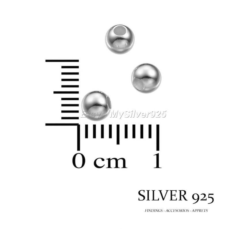 4mm Decreasing Rate 10, 100 or 500 Silver Pearls 925 image 2