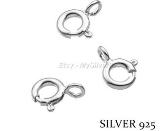 6mm - 1, 10 or 100 Silver Spring Clasps 925 - Degressive Rate