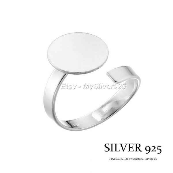 12mm - Tarif Dégressif - Bague Plateau en Argent 925