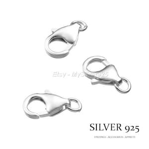 12mm - 1, 10 or 100 Silver 925 Clasps