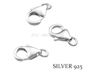 12mm - 1, 10 or 100 Silver 925 Clasps