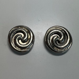 Swirled Silver-tone Button Cover Up (Pair)