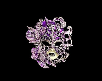 Purple Art Deco Mardi Gras Brooch