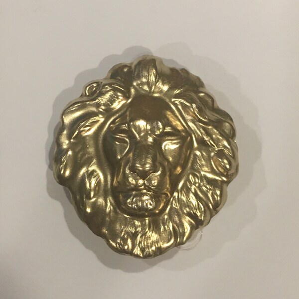 Gold-tone Lion Button Cover Up