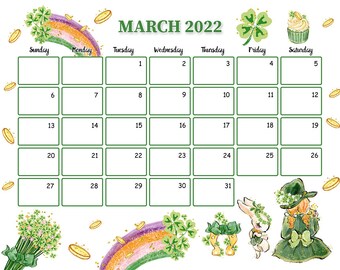 March 2021 Calendar  Etsy