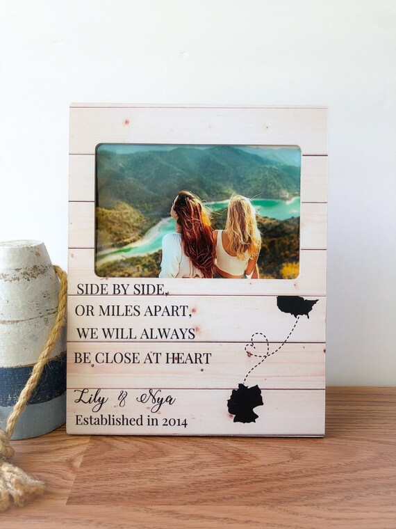 Personalized Long Distance Friendship Frame Maps Gift Personalized Long Distance Friendship
