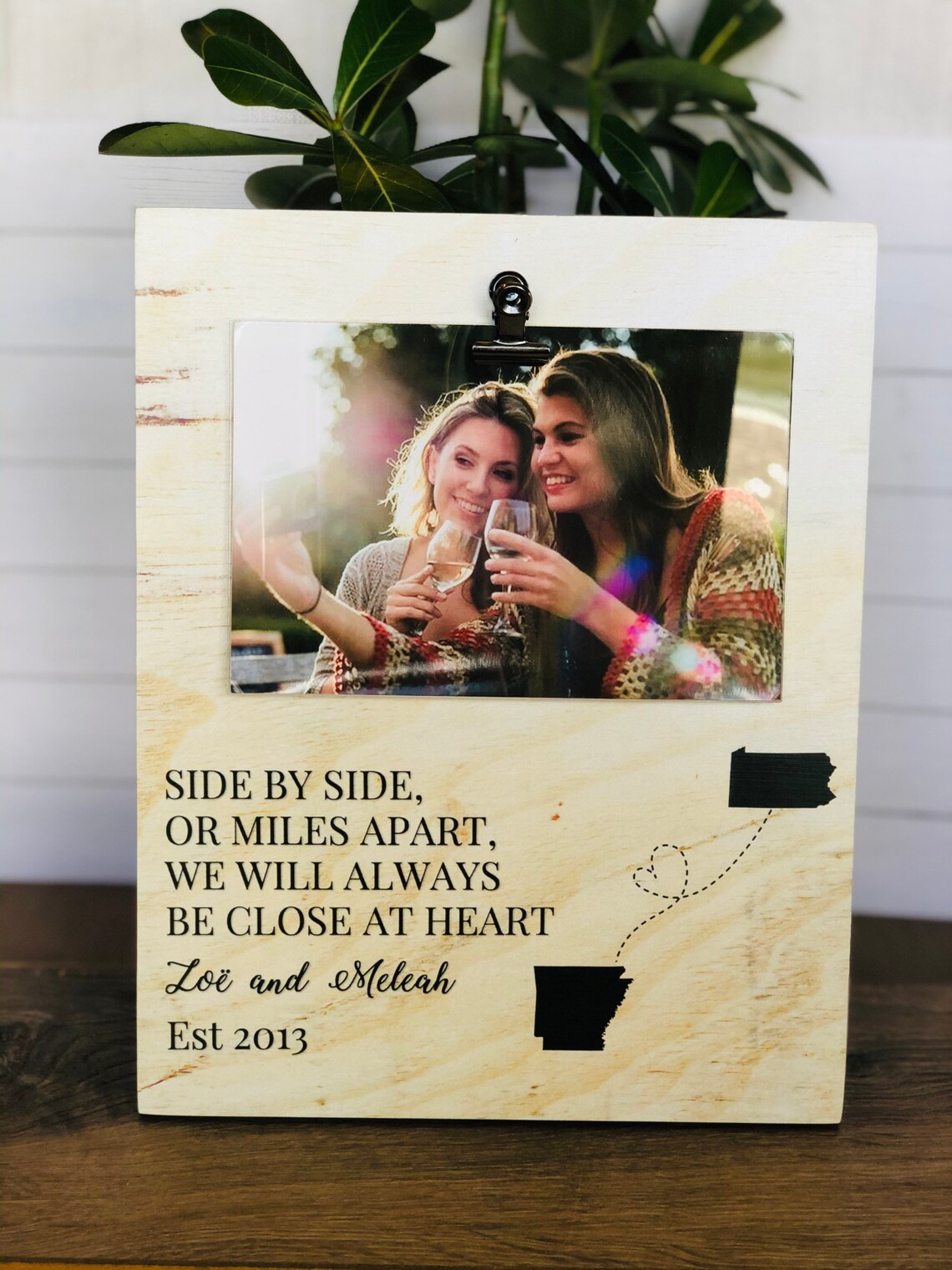 Personalized Long Distance Friendship Frame Maps Gift Frame Etsy