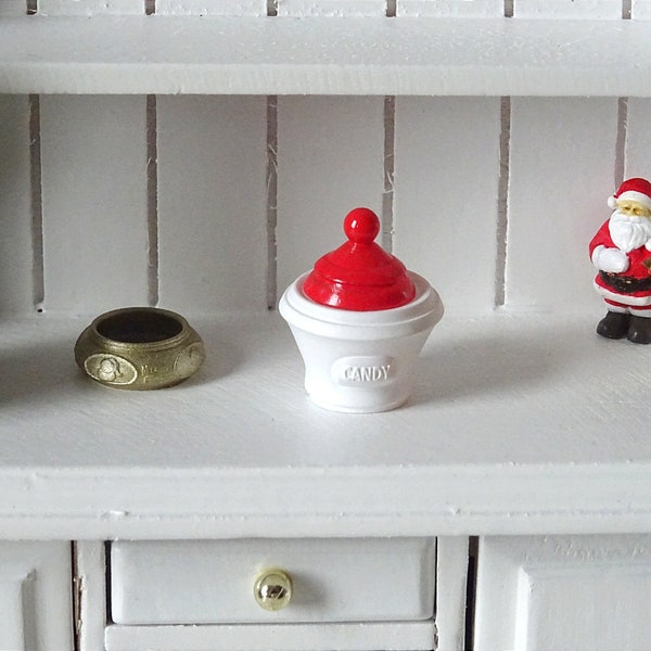 1:12 Dollhouse Miniature candy jar, dollhouse miniature, miniature candy jar, miniature Christmas jar, miniature candy pot, 12th scale