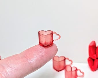 1:12 Miniature heart mug, dollhouse miniature mug, dollhouse mug, miniature valentine mug, mini mug, one inch scale.