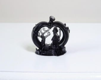 Dollhouse black miniature pumpkin haunted house, 1:12 scale, miniature decorative pumpkin, Halloween decor, 12th scale, dollhouse miniature