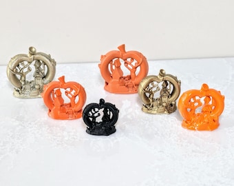 Casa de muñecas miniatura calabaza casa embrujada en escala 1:12, calabaza decorativa en miniatura, decoración de Halloween, escala 12, casa de muñecas en miniatura.